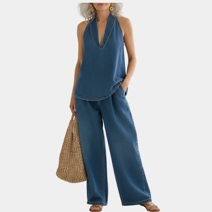 Ivy | Set gemellare denim effetto vintage lavaggio morbido