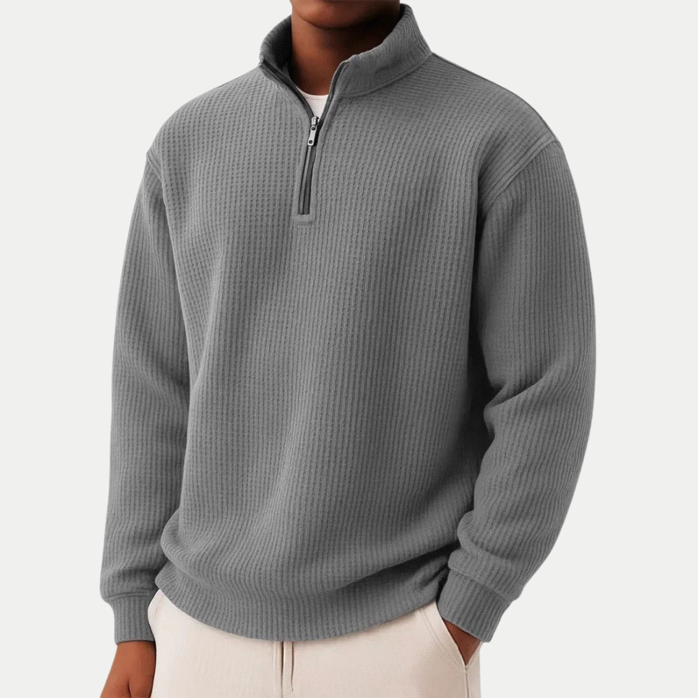 Pull élégant en tricot à fermeture éclair