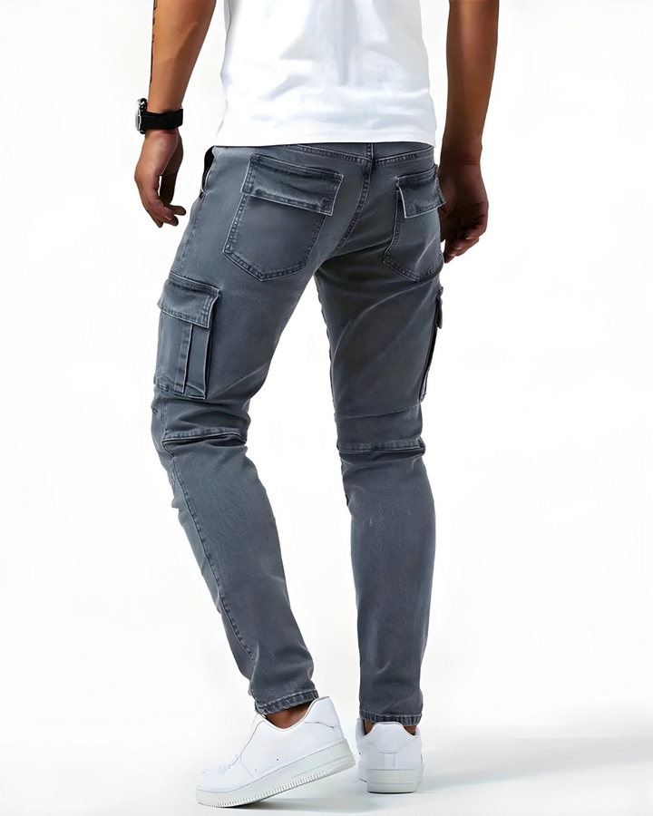 Pantalon cargo stretch Marino