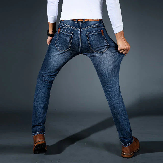 Jeans slim fit da uomo di alta qualità, elasticizzate in quattro direzioni