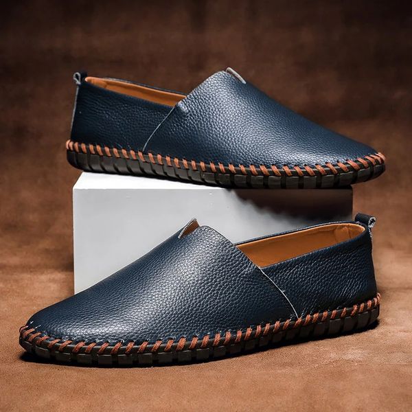 Mocassins en cuir cousus main