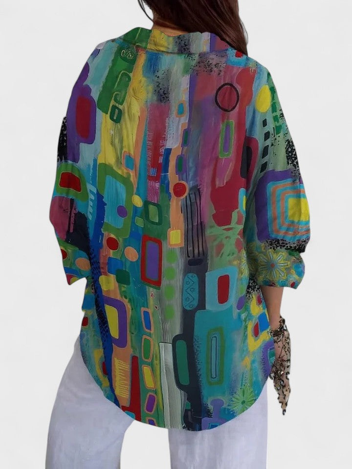 Rose™ | Blouse à motifs géométriques élégants