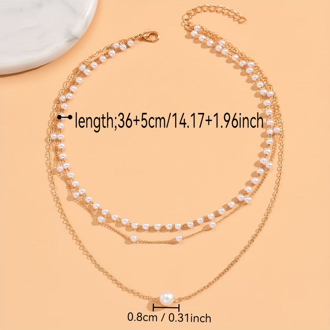 Das Trinity Pearl Layer Halsketten-Set