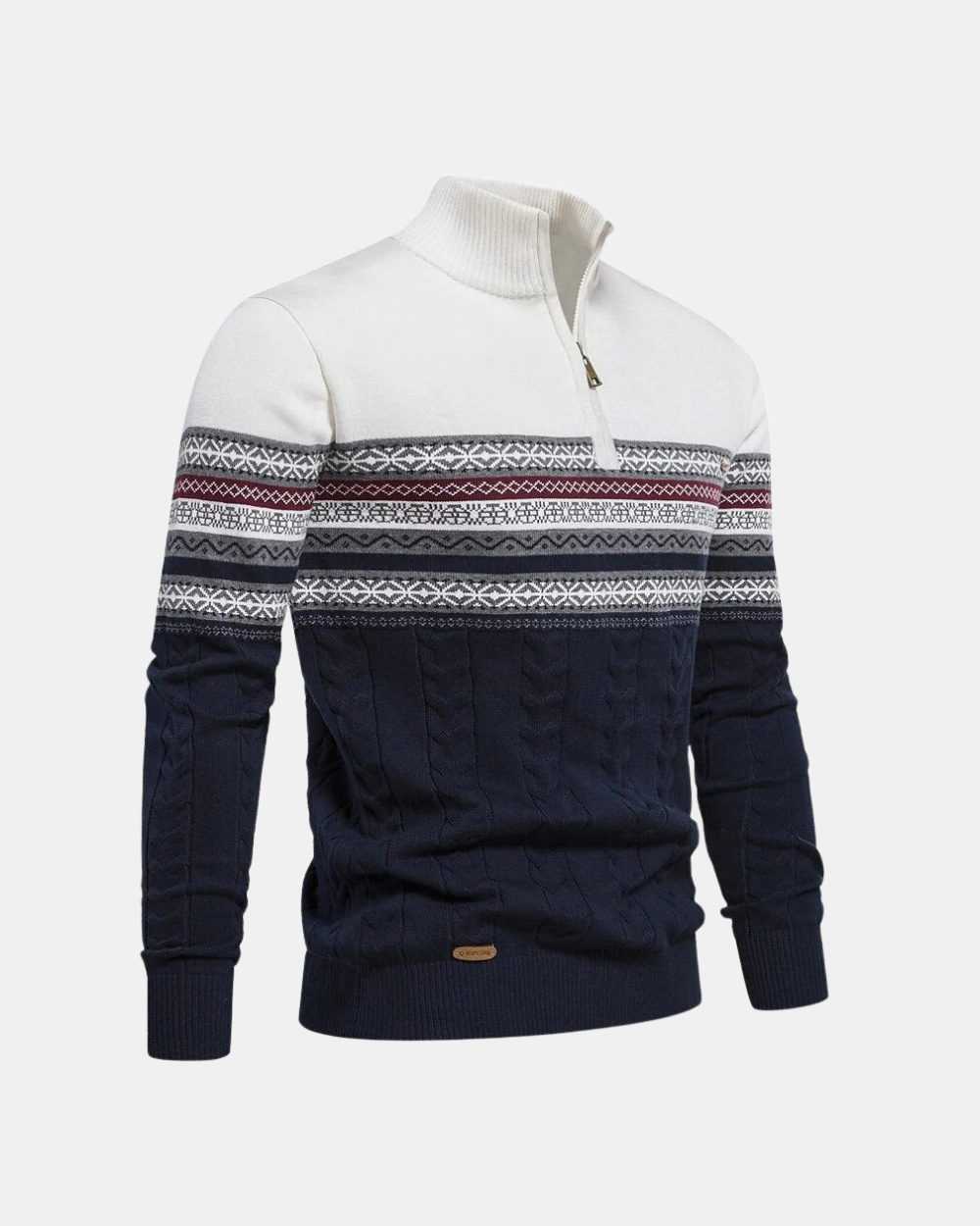 Pull-over zippé à motifs en coton Frederico