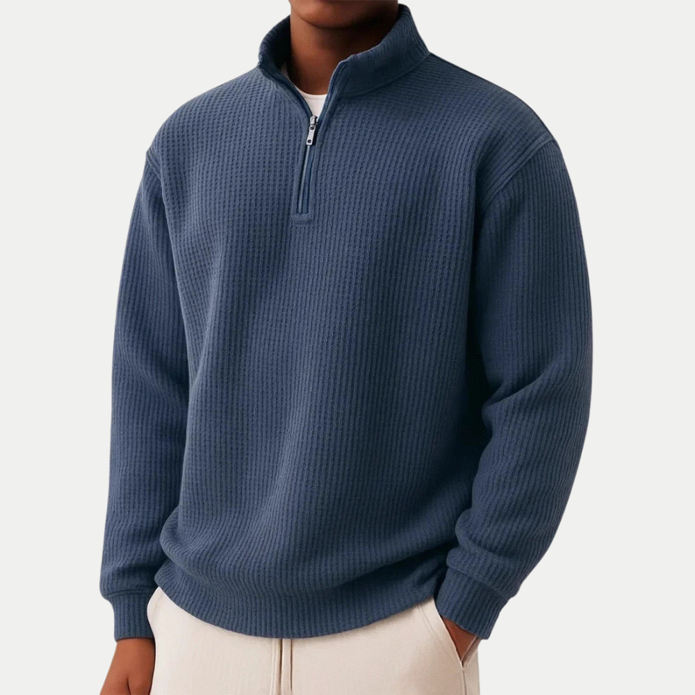 Pull élégant en tricot à fermeture éclair