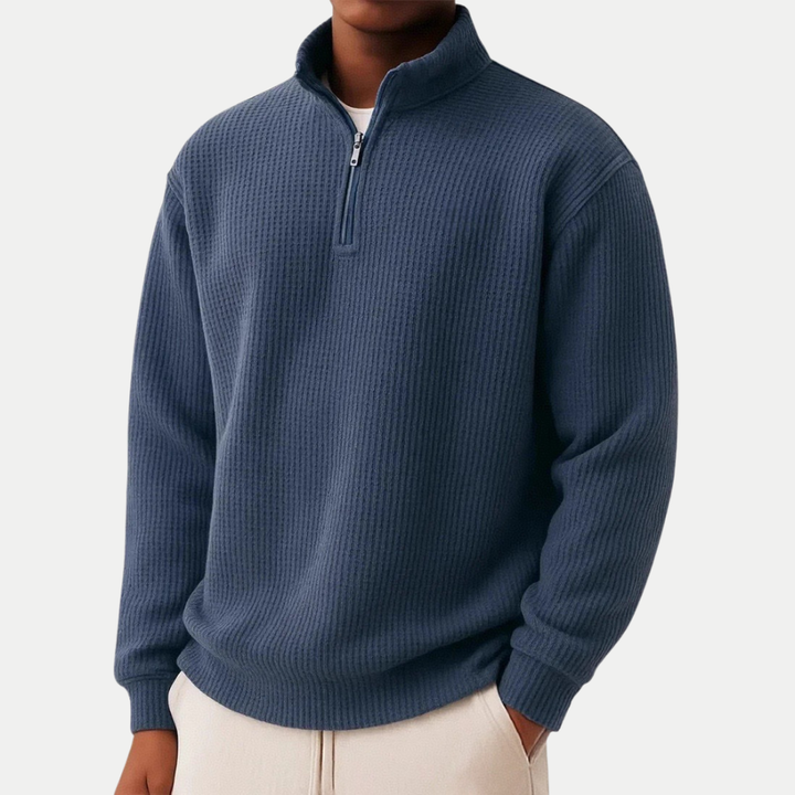 Pull élégant en tricot à fermeture éclair