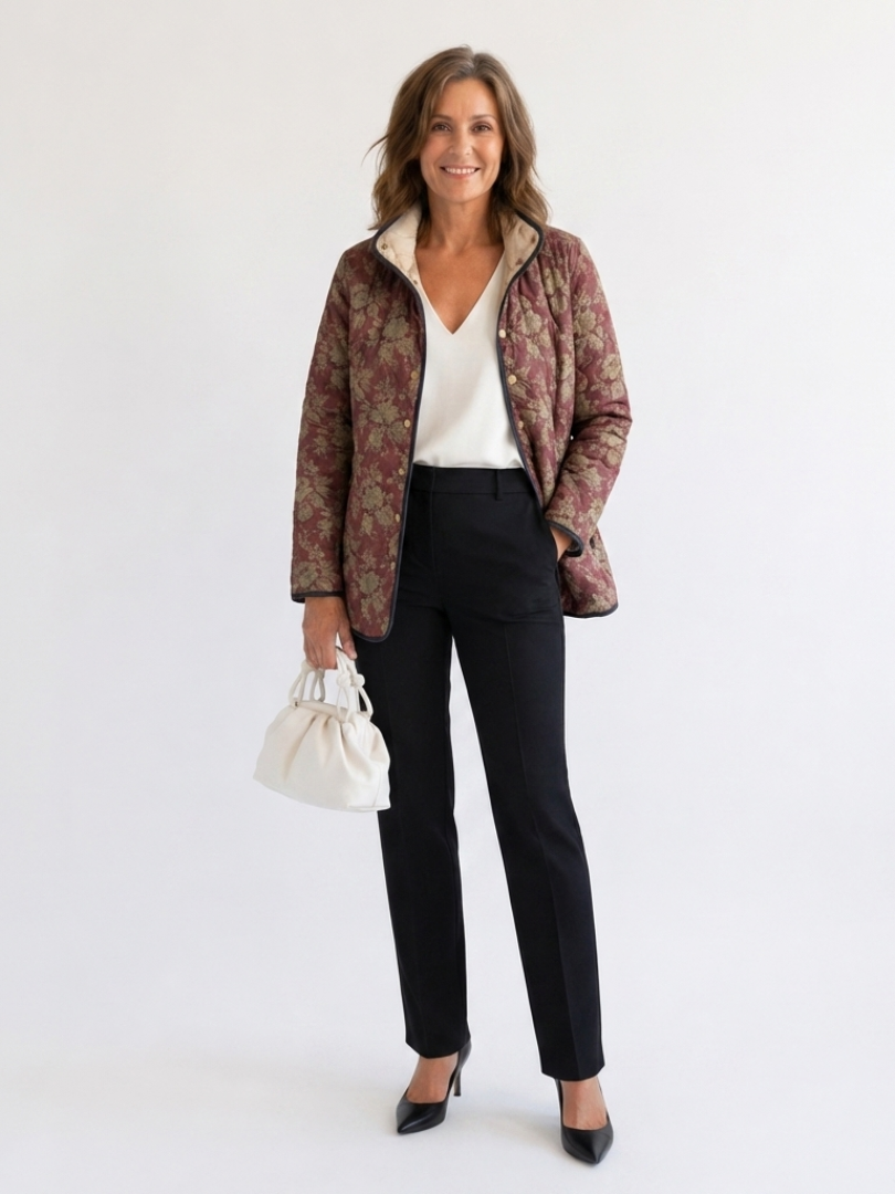 DELACROIX | Steppjacke Damast Pflaume Sophie