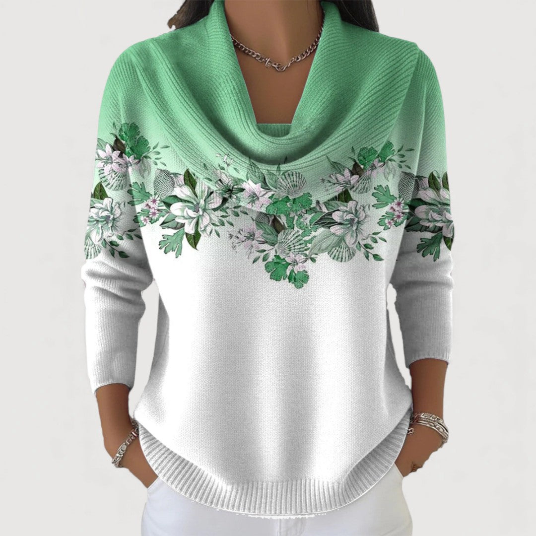 Alba | Maglione a dolcevita floreale