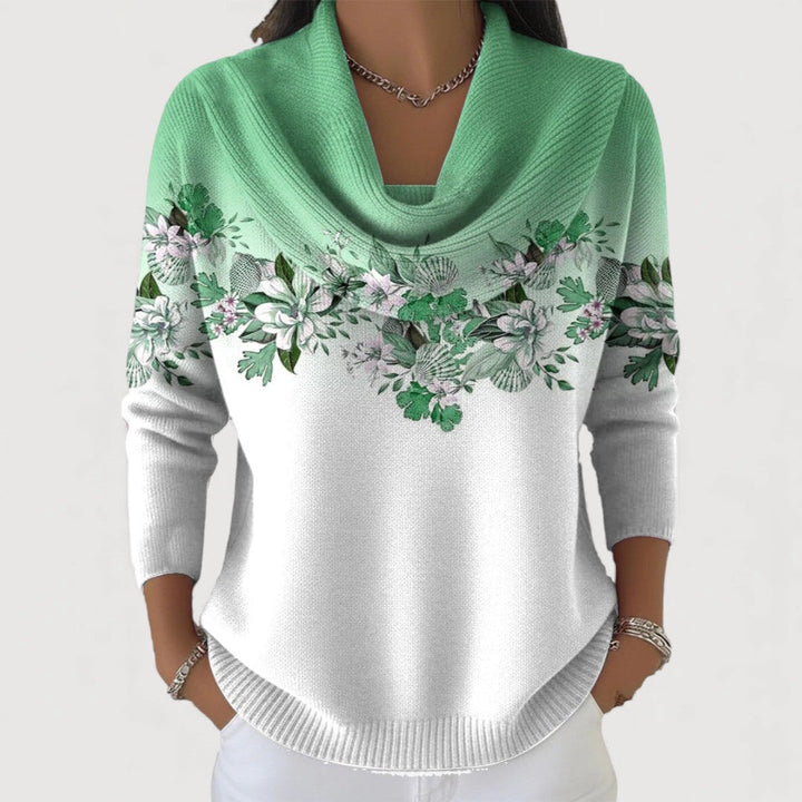 Alba | Maglione a dolcevita floreale