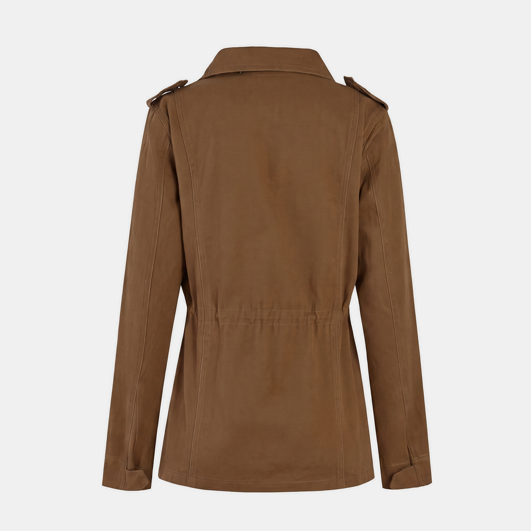 Veste cargo utilitaire pour femme avec poches multiples et cordon de serrage à la taille