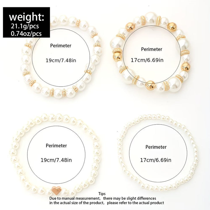 Set di bracciali di perline impilabili da 4