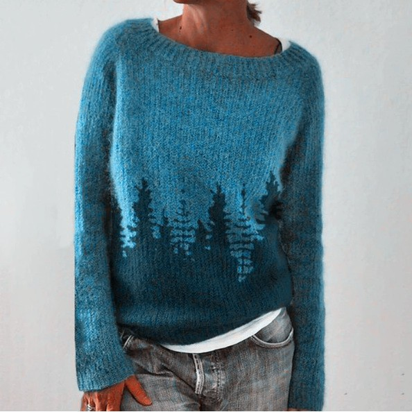 Nevaeh - Maglione lavorato a maglia in stile scandinavo rétro