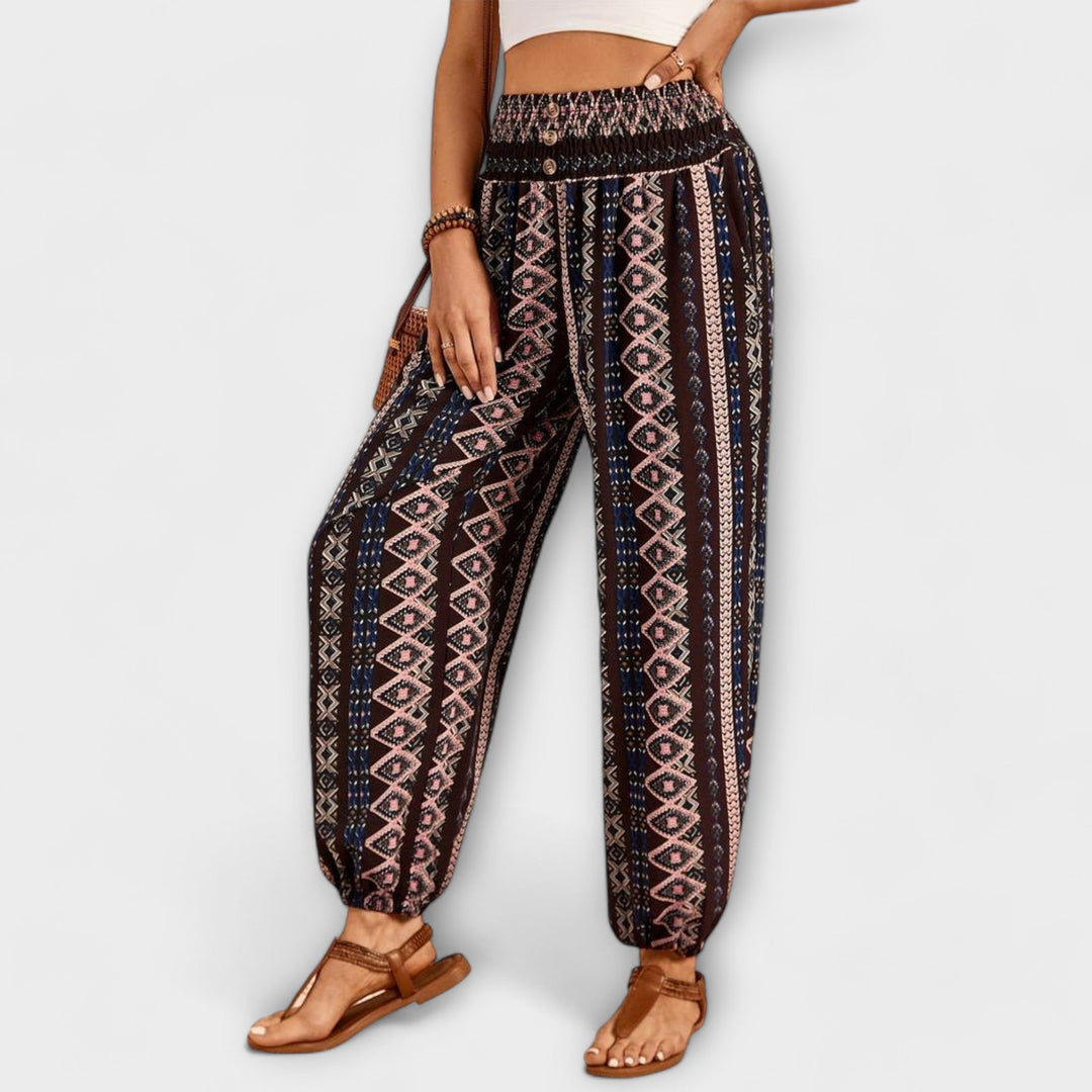 Scarlett - Pantalon à motif ethnique graphique