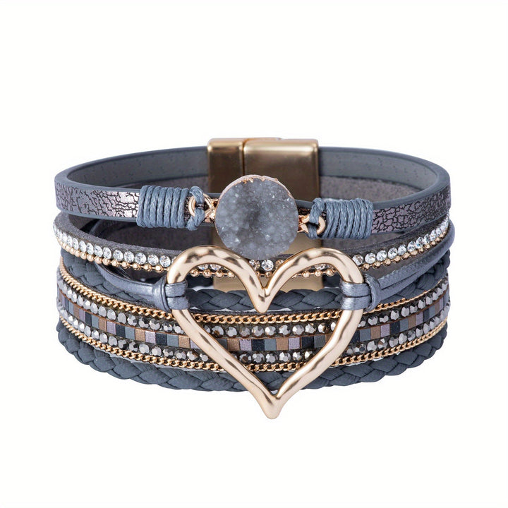 Boho Multistrat Lederarmband