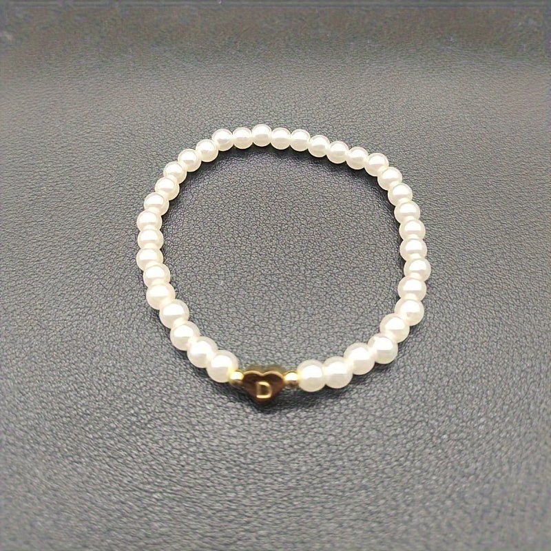 Elegante bracciale con iniziale a forma di cuore (A-Z)
