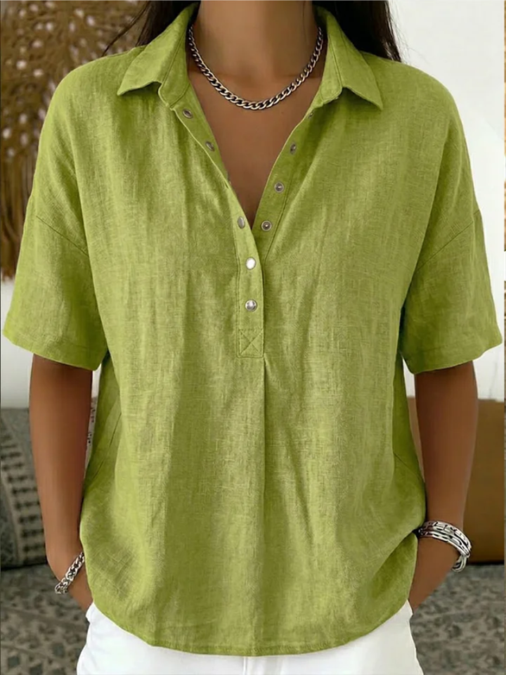 Emma – Blouse à col et détails boutonnés