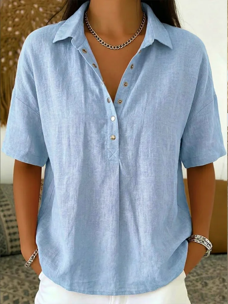 Emma – Blouse à col et détails boutonnés