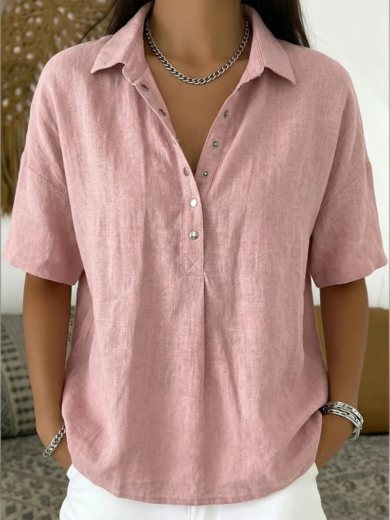 Emma – Blouse à col et détails boutonnés