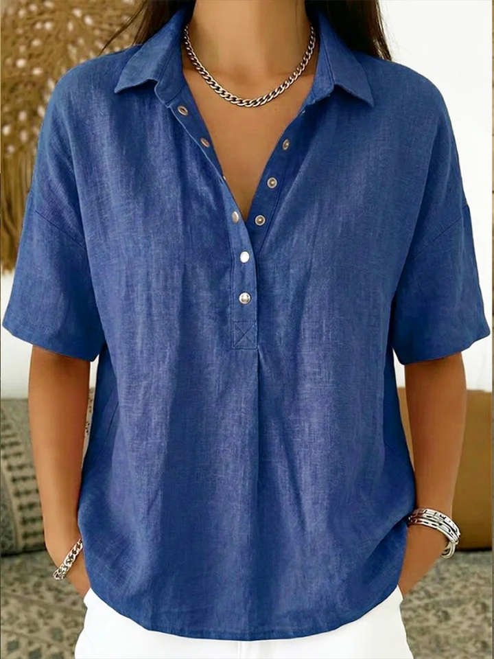 Emma – Blouse à col et détails boutonnés