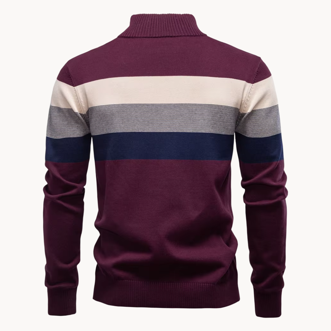 Pull-over élégant en coton avec fermeture éclair