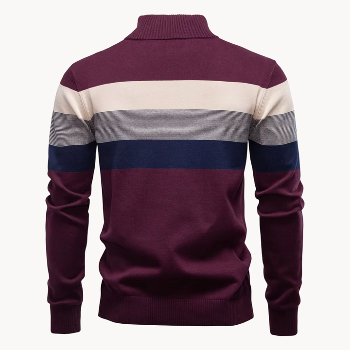 Pull-over élégant en coton avec fermeture éclair