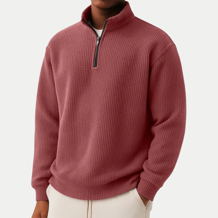 Pull élégant en tricot à fermeture éclair
