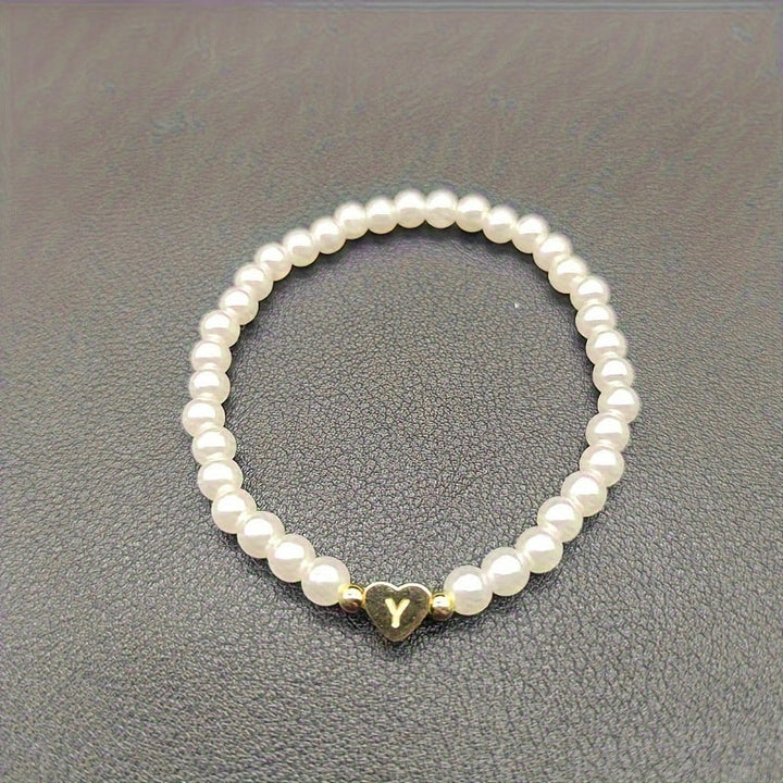 Elegante bracciale con iniziale a forma di cuore (A-Z)