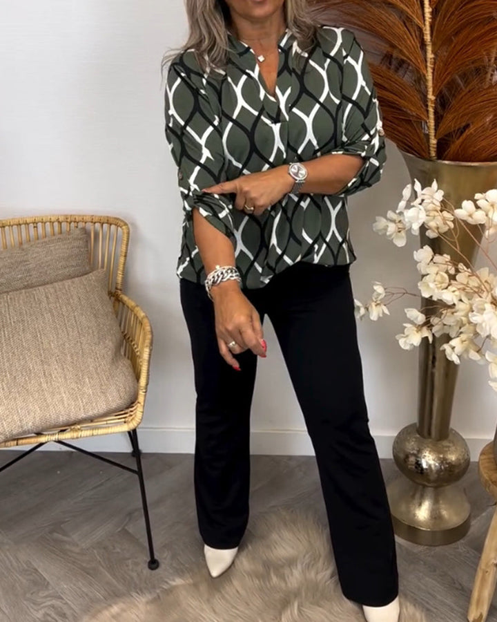 Janny™ | Blouse décontractée à manches longues et motif élégant