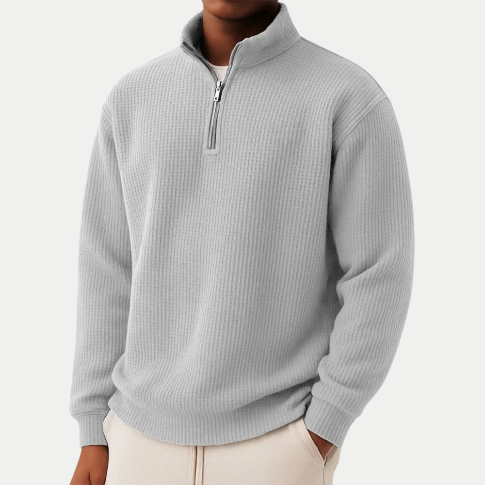 Pull élégant en tricot à fermeture éclair