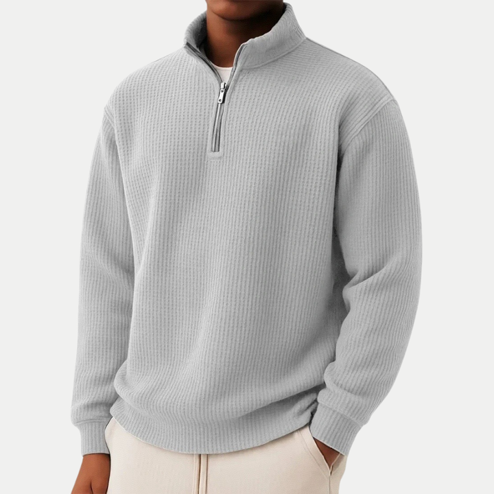 Pull élégant en tricot à fermeture éclair