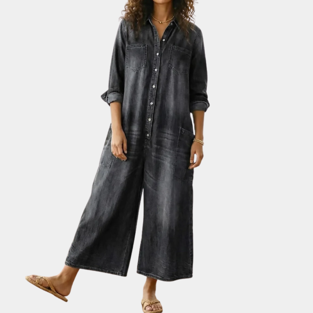 Diana | Combinaison vintage en jean délavé doux