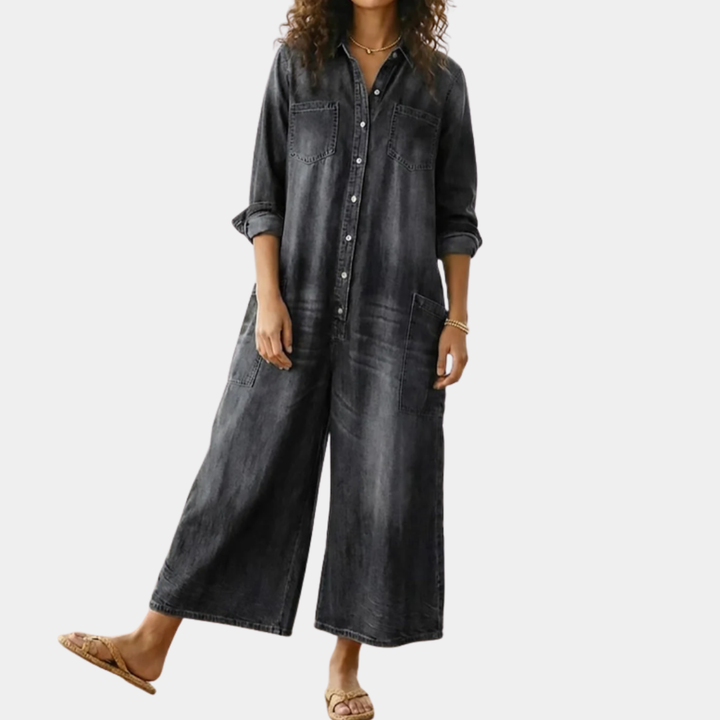 Diana | Combinaison vintage en jean délavé doux