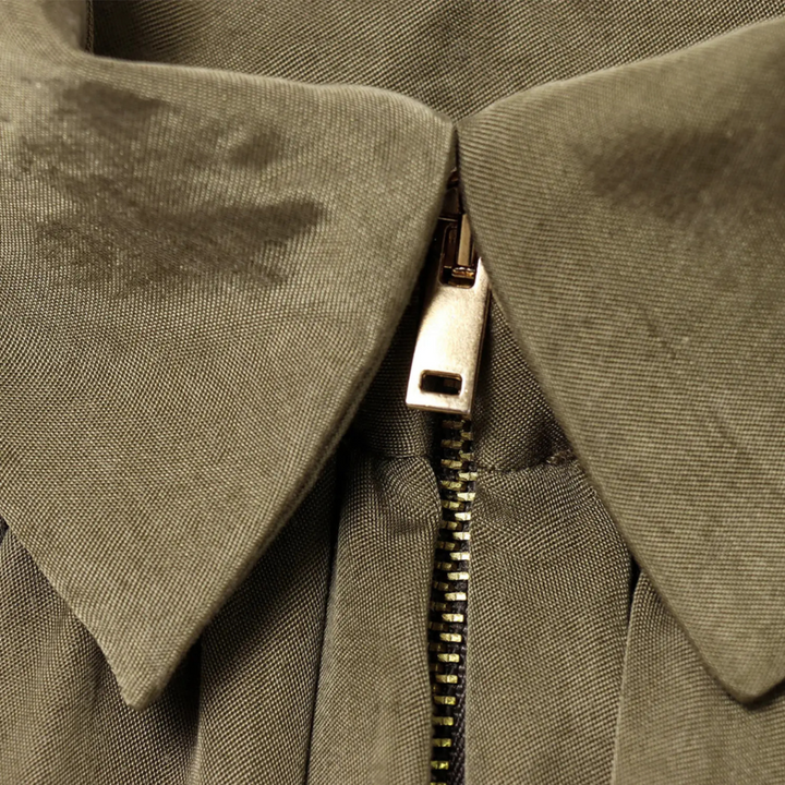 Blouson aviateur oversize pour femme avec manches ballon et fermeture éclair