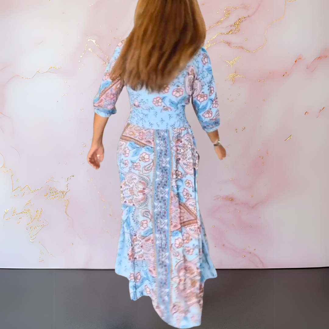 MARGA | ELEGANT V-HALS SOMMERKLEID