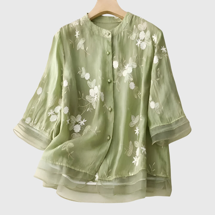 Nellie™ | Élégant haut avec fleurs brodées