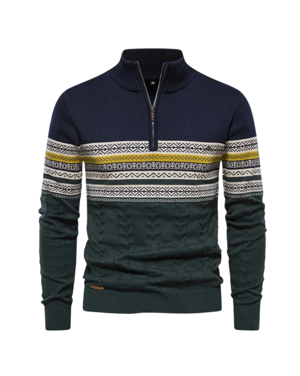 Pull-over zippé à motifs en coton Frederico
