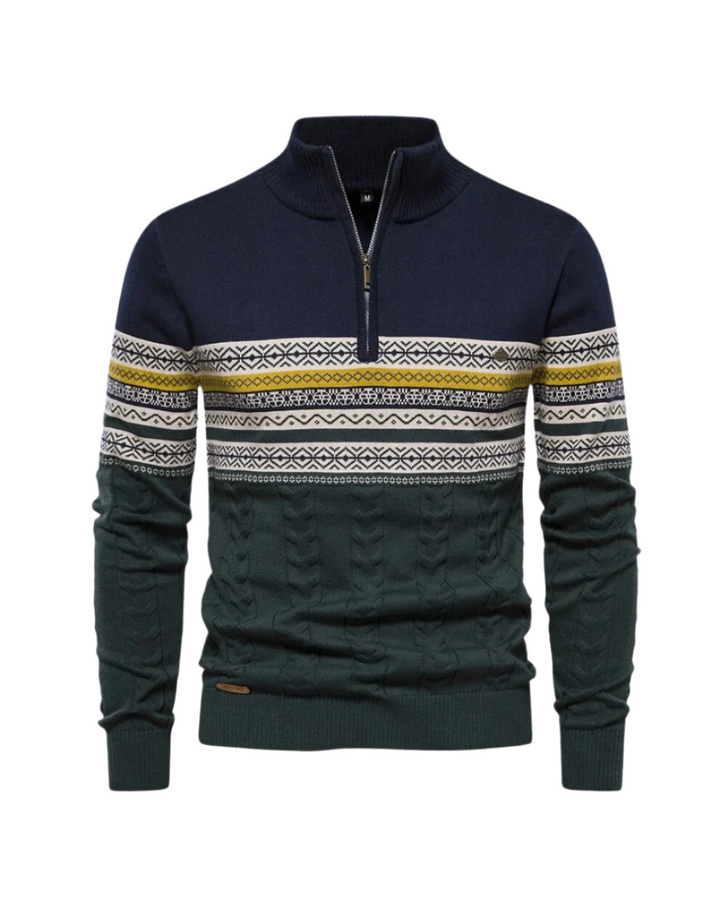 Pull-over zippé à motifs en coton Frederico