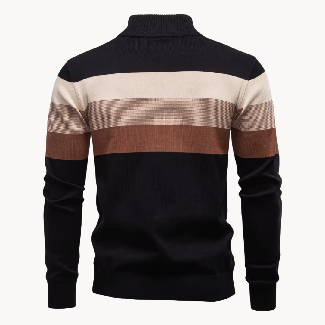 Pull-over élégant en coton avec fermeture éclair