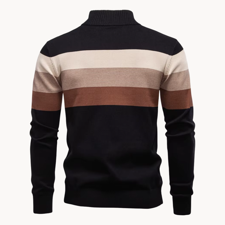 Pull-over élégant en coton avec fermeture éclair