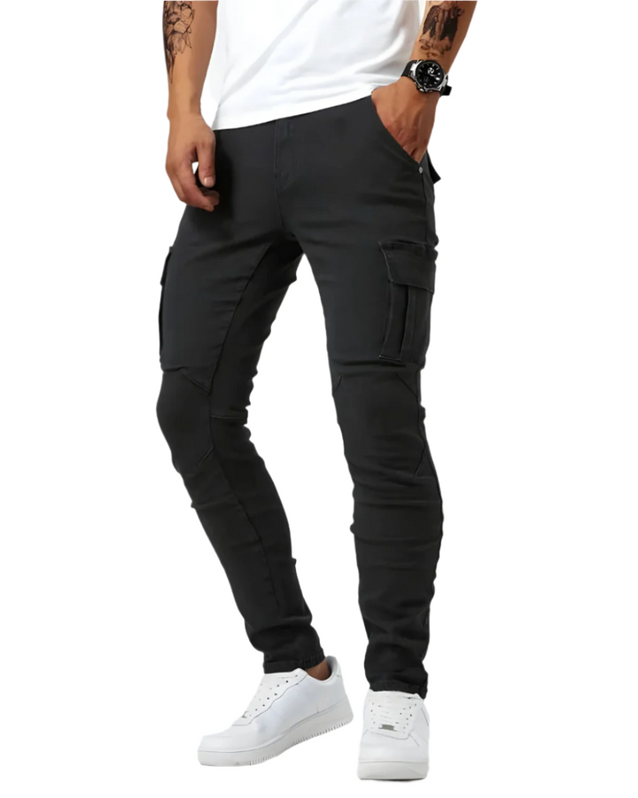 Pantalon cargo stretch Marino