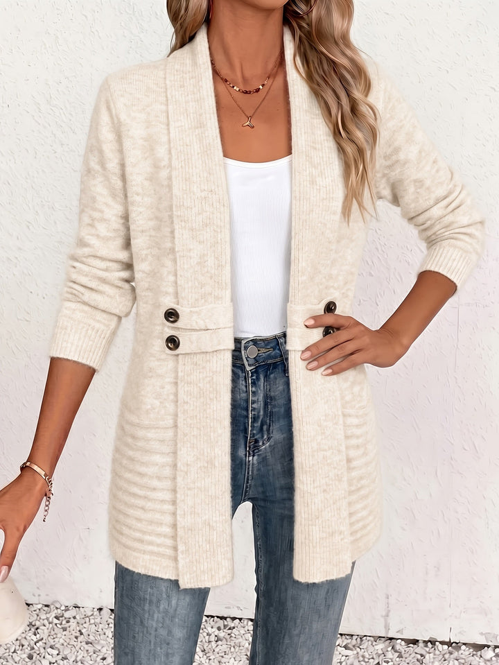Ingrid | Élégant cardigan pour femme - Ouverture frontale & taille cintrée