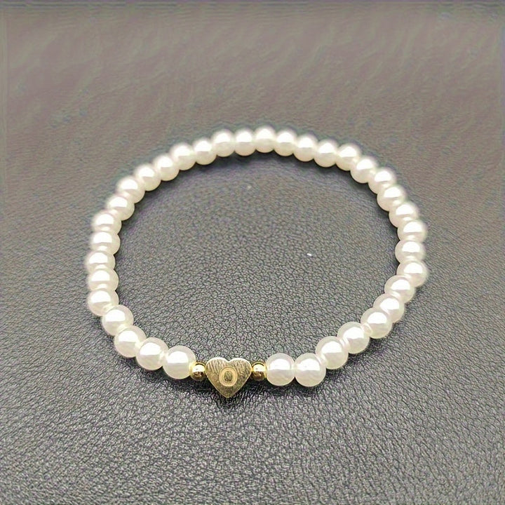 Elegante bracciale con iniziale a forma di cuore (A-Z)
