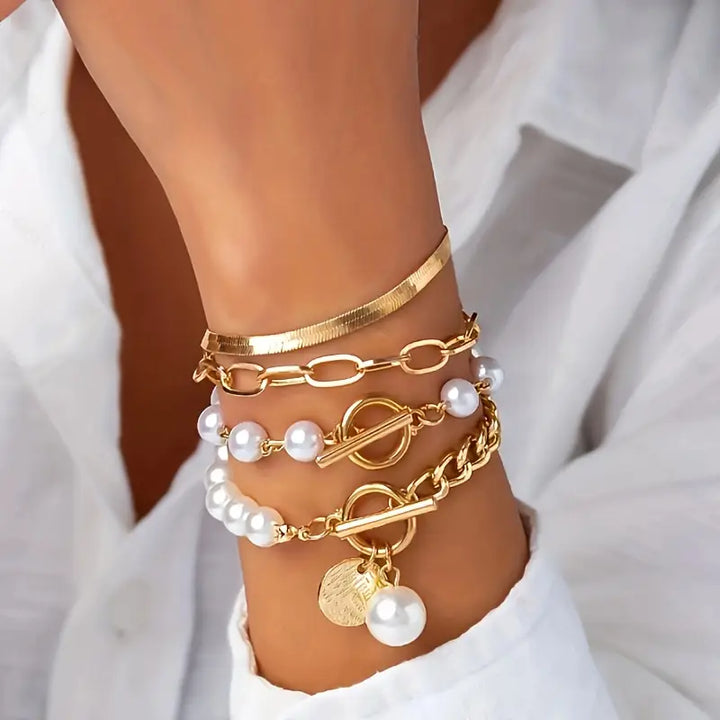 Set di bracciali di perle di lusso