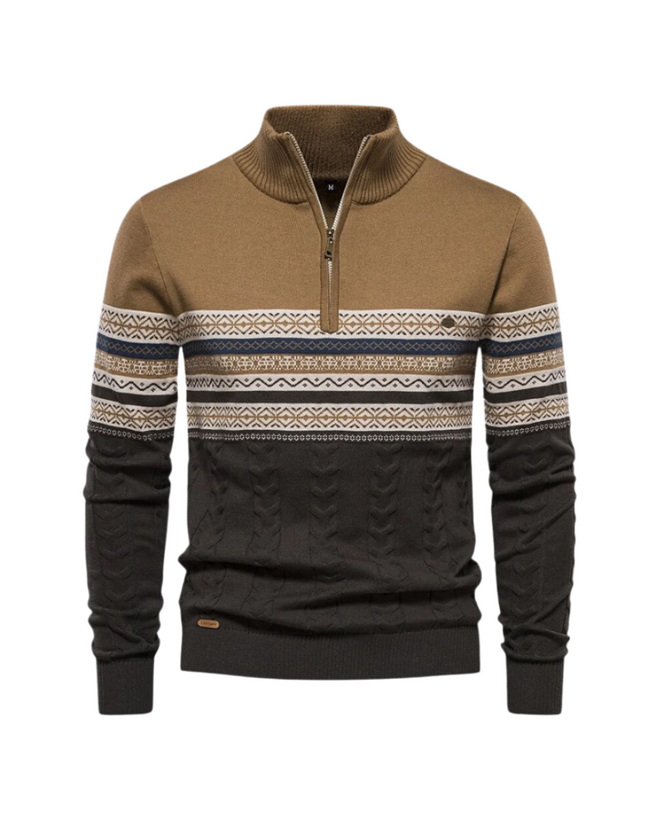Pull-over zippé à motifs en coton Frederico