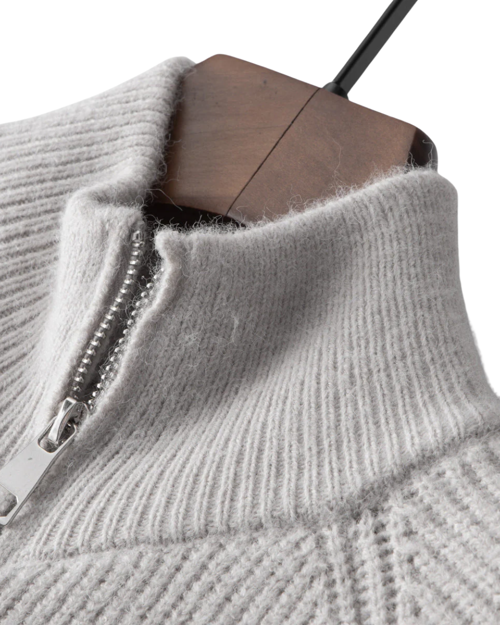 Vier Jahreszeiten Merinowolle Strickjacke mit Reißverschluss