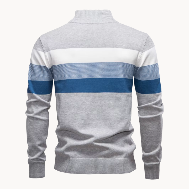 Pull-over élégant en coton avec fermeture éclair