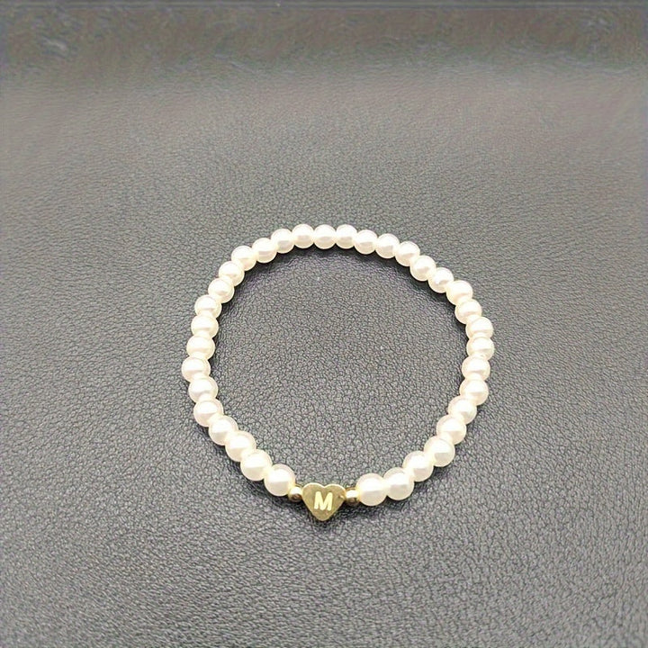 Elegante bracciale con iniziale a forma di cuore (A-Z)