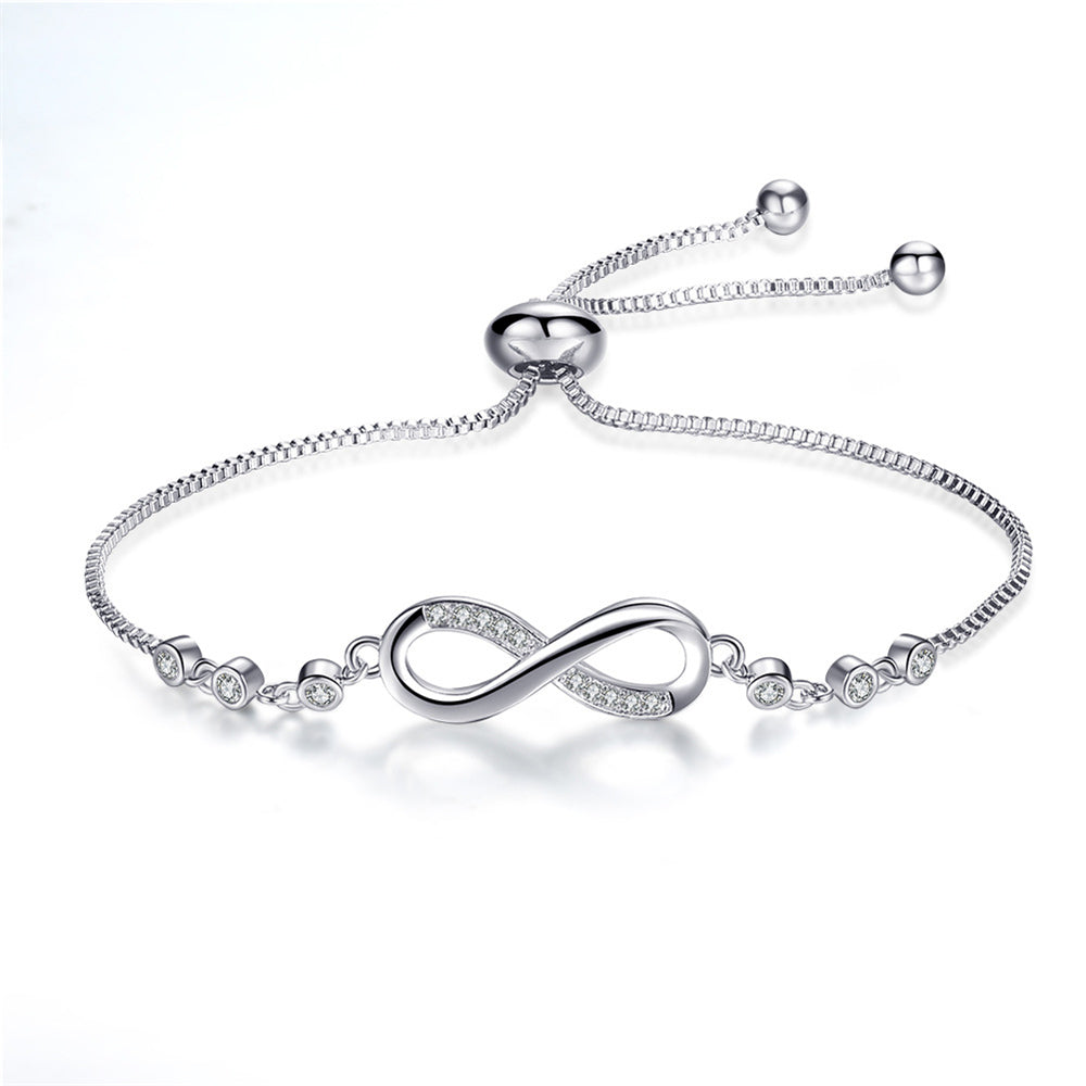 Elegante bracciale regolabile in oro rosa a forma di infinito