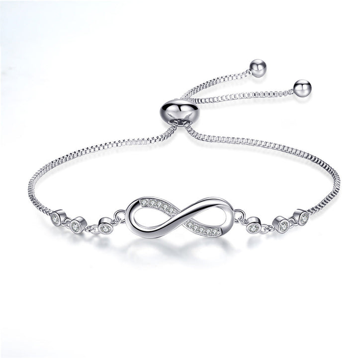 Elegante bracciale regolabile in oro rosa a forma di infinito