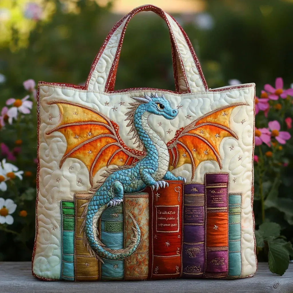 Elisabet – Gepolsterte Stofftasche mit Drachenmotiv